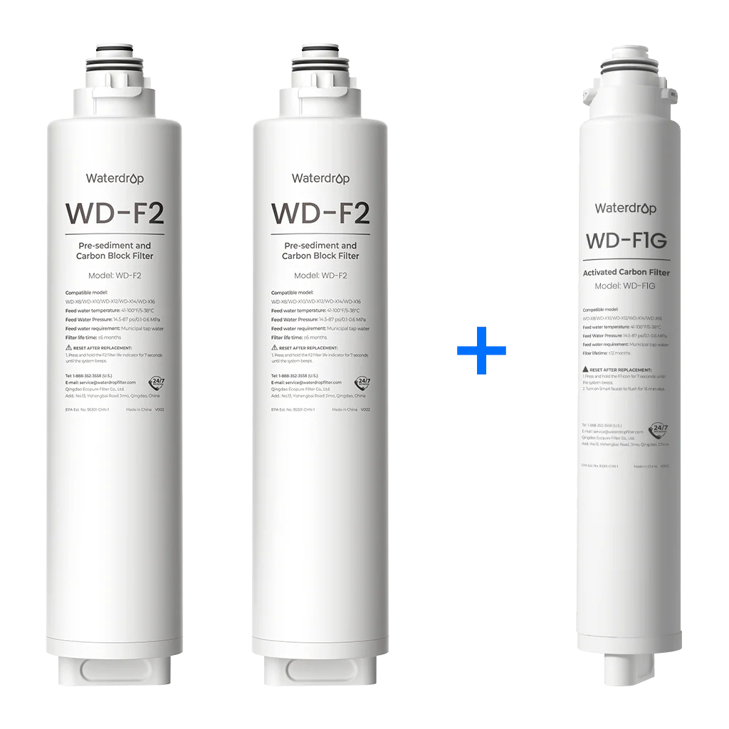 💧 Waterdrop X8 RO System Replacement Filter Combo Set (800GPD) – Pure Water, Smart Living